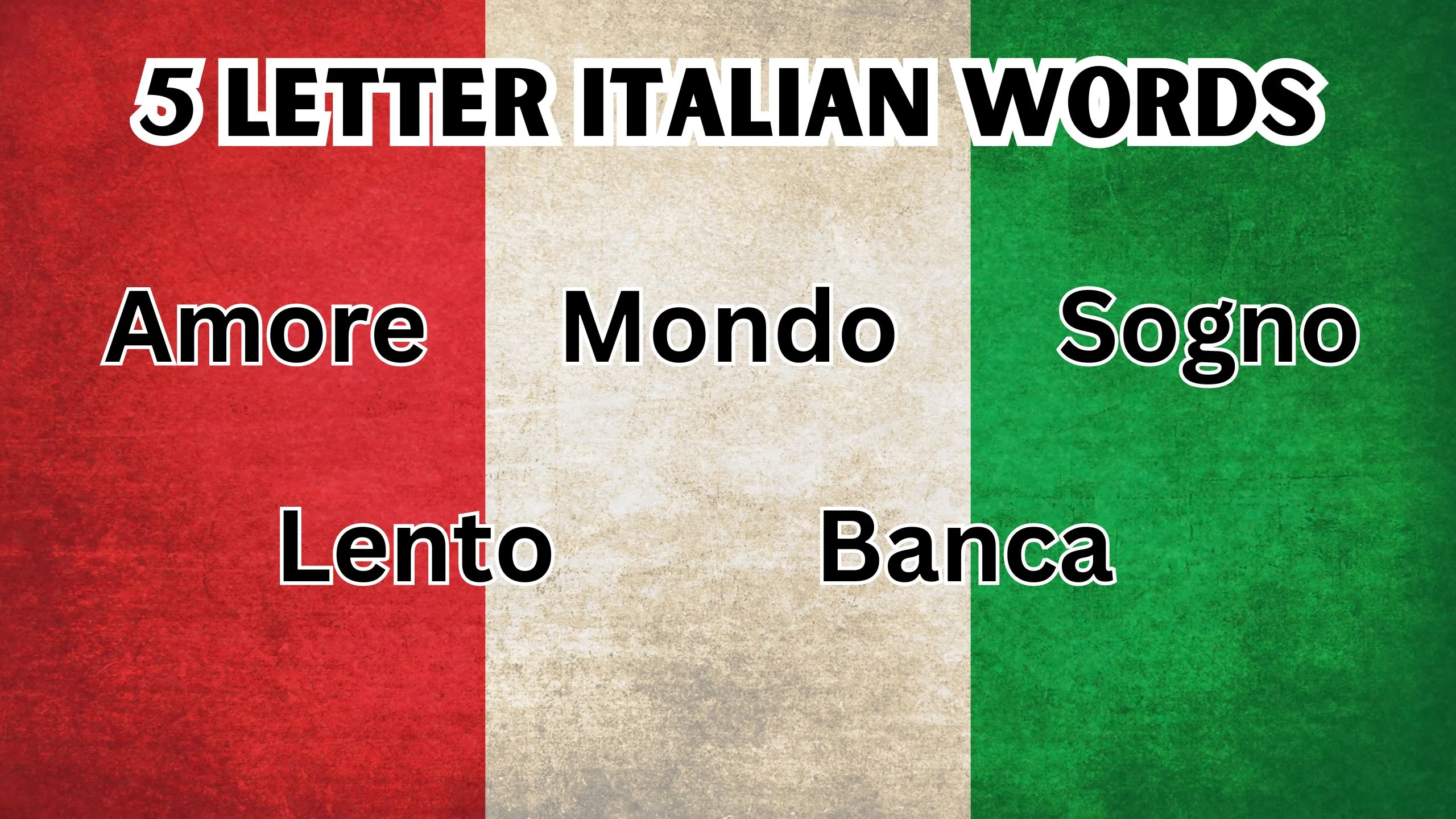 5 letter italian words