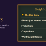 Halloween team names ideas: punny, spooky and funny names like The Boo Crew, Ghouls Just Wanna Have Fun and Corpse Pose for office contests, trivia nights and costume groups